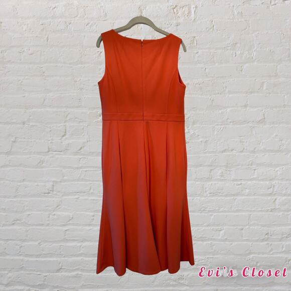 Calvin Klein Modern Essentials Porcelain Woman"s Midi Dress Coral Size 12 - Picture 4 of 12
